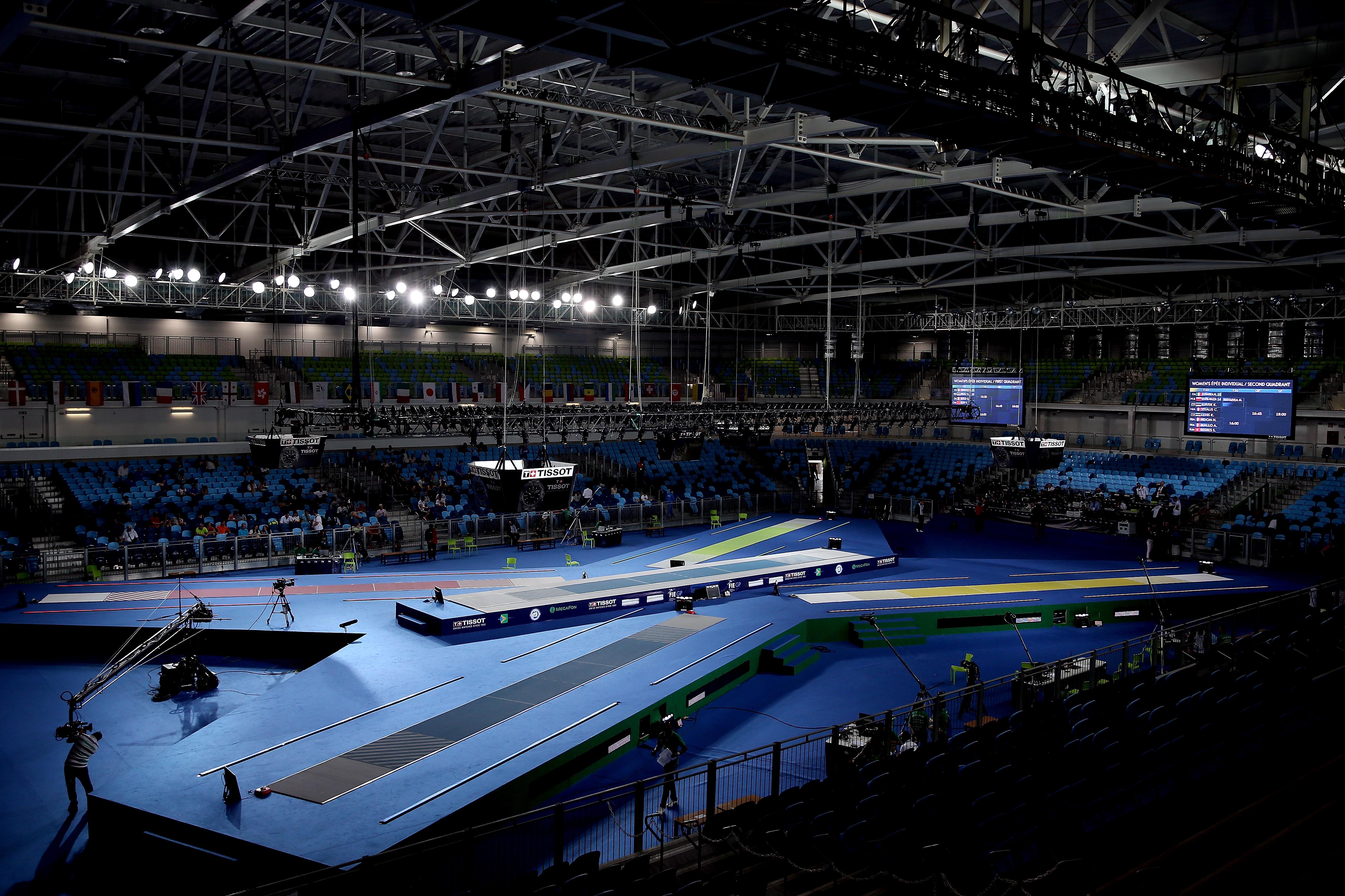 A Arena Carioca 3 recebe as competições de taekwondo e esgrima e faz parte do Hall de três arenas parecidas (1, 2 e 3) / Foto: Matthew Stockman/Getty Images